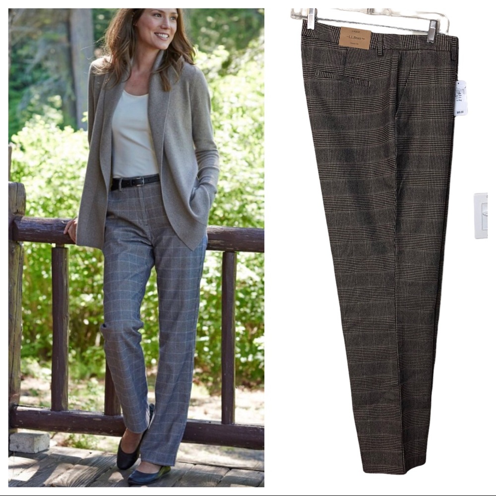 LL BEAN Weekend Trousers Pants Women’s 16 Classic Fit Cotton Lined NEW Career
